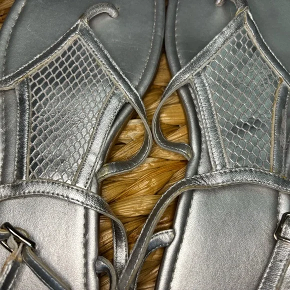 Cole Haan Silver Leather Sandals - Picture 7 of 16